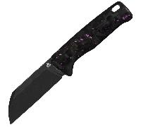 QSP Knife Baby Penguin 14C28N, black stonewash, Purple shredded CF QS130BP-E2