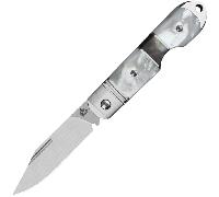 QSP Knife Moray Vanax, Belt satin, SS bolsters, Mother of Pearl QS171-C