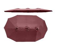QSPNVFB 12 Côtes Parapluie Auvent Housse De Rechange, Parasol Double Toile De Rechange 4.6m Grand Couverture De Rechange pour Parasol Patio Marché(Burgundy)