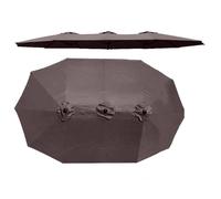 QSPNVFB 12 Côtes Parapluie Auvent Housse De Rechange, Parasol Double Toile De Rechange 4.6m Grand Couverture De Rechange pour Parasol Patio Marché(Coffee)