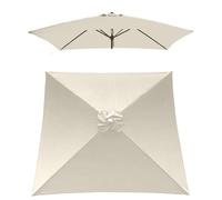 QSPNVFB 2mx2m Carré Auvent De Parapluie Balcon 4 Côtes Toile De Rechange Pour Parasol De Table De Terrasse, Couverture Pour Parasol De Jardin Anti-ultraviolet(Beige)