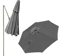 QSPNVFB 300cm Rond Auvent De Parasol Déporté 8 Baleines Toile De Rechange Pour Parasol De Piscine Jardin, Couverture De Rechange Pour Parapluie Déporté(Grey,Single top-3m(10ft))