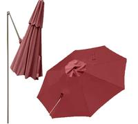 QSPNVFB 300cm Rond Auvent De Parasol Déporté 8 Baleines Toile De Rechange Pour Parasol De Piscine Jardin, Couverture De Rechange Pour Parapluie Déporté(Burgundy,Single top-3m(10ft))