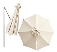 QSPNVFB 3m/3.5m Toile De Rechange Pour Parasol Déporté Rond 8 Baleines Auvent De Parapluie Balcon Housse De Rechange Pour Parasol De Terrasse Jardin(Beige,3.5m(11.5ft))
