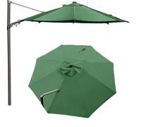 QSPNVFB 3m Rond Auvent De Rechange Pour Parasol Déporté 8 Baleines Toile De Rechange Pour Parasol De Jardin, Housse De Rechange Pour Parapluie Terrasse(Dark green,Single top-3m(10ft))