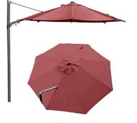 QSPNVFB 3m Rond Auvent De Rechange Pour Parasol Déporté 8 Baleines Toile De Rechange Pour Parasol De Jardin, Housse De Rechange Pour Parapluie Terrasse(Burgundy,Single top-3m(10ft))