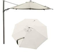 QSPNVFB 3m Rond Auvent De Rechange Pour Parasol Déporté 8 Baleines Toile De Rechange Pour Parasol De Jardin, Housse De Rechange Pour Parapluie Terrasse(Beige,Single top-3m(10ft))