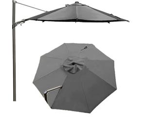QSPNVFB 3m Rond Auvent De Rechange Pour Parasol Déporté 8 Baleines Toile De Rechange Pour Parasol De Jardin, Housse De Rechange Pour Parapluie Terrasse(Grey,Single top-3m(10ft))