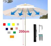 QSPNVFB 4x3M Auvent De Parapluie Déporté Rectangulaire 8 Baleines Toile De Rechange pour Parasol De Terrasse, Couverture De Parasol Piscine Jardin(Beige,Double Top 3x4m(10' x 13'))