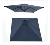 QSPNVFB 8 Côtes Carré Auvent Pour Parasol Jardin 3m 2.5m Toile De Rechange Pour Parasol De Table De Terrasse Grande Couverture Pour Parasol Droit Balcon(Grey,300x300 cm (10'x10'))