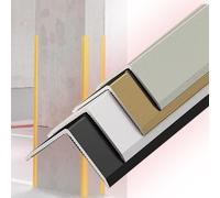QSPNVFB Aluminium Cornière, Bande De Bordure De Murale, Autocollante L Forme Baguette D’Angle De Protection Profilé d'angle pour Mur Porte Armoire Sol(Gold,L 150CM x W 2 CM)
