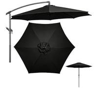 QSPNVFB Auvent De Parapluie Rond 6 Baleines Toile De Rechange Pour Parasol Jardin 2m 2.3m 2.5m 2.7m 3m 3.5m 4m Couverture De Rechange Parasol Terrasse(Black,3 m/10ft)