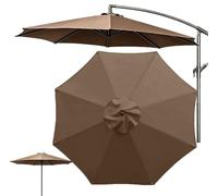 QSPNVFB Auvent De Parapluie Rond 8 Baleines Toile De Rechange Pour Parasol De Terrasse 2m 2.3m 2.5m 2.7m 3m 3.5m 4m Couverture De Rechange Parasol Jardin(Coffee,3.5 m/11.5ft)