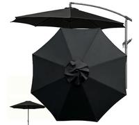 QSPNVFB Auvent De Parapluie Rond 8 Baleines Toile De Rechange Pour Parasol De Terrasse 2m 2.3m 2.5m 2.7m 3m 3.5m 4m Couverture De Rechange Parasol Jardin(Black,2m(6.5ft))