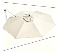 QSPNVFB Auvent De Parasol Parasol Déporté Rond 3m 3.5m 6 Nervures Toile De Rechange Pour Parapluie De Terrasse Couverture De Rechange Pour Parasol De Jardin(Beige,3.35m (11ft))