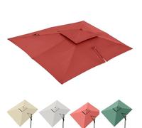 QSPNVFB Auvent De Rechange pour Parasol Rectangle 3x4m 8 Côtes Couverture pour Décalé Parasol De Piscine Anti-UV Housse De Parapluie De Jardin Terrasse(Wine Red,3x4m(10' x 13') Double Top)