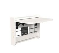 QSPNVFB Bureau Flottant Invisible, Table Murale Pliable, Bois Table D'ordinateur Rabattable Bibliothèque Suspendu pour Chambre Blanchisserie Cuisine(White,Large)