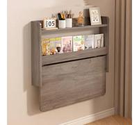 QSPNVFB Bureau Flottant Pliante, Table D'ordinateur Murale avec Bibliothèque 60cm 80cm 100cm Table À Manger Invisible pour Salon D'étude Cuisine Chambre(Oak,80x46cm(32"x18"))