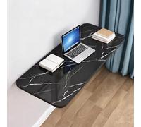 QSPNVFB Bureau Flottant, Table Pliante Murale Balcon, Petite Table À Manger Invisible, Table De Bar en Bois Rabattable pour Extérieur Restaurant Cuisine(Black,50x30cm(20"x12"))