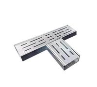 QSPNVFB Caniveau Mini Exterieur, Filtre De Drainage En T Acier Inoxydable, Grille De Drainage Siphon De Sol Étroits Pour Cuisines Piscine Balcon(5x3cm2"x1.2"))