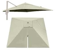 QSPNVFB Carré Auvent De Parasol Déporté 3x3m 8 Côtes Toile De Rechange pour Parasol Jardin Couverture De Rechange pour Parasol Piscine Anti-Ultraviolet(Taupe,3x3 m (10'x10') Single Top)