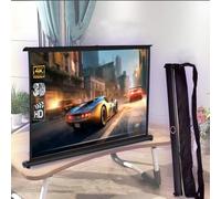 QSPNVFB Écran De Projection De Table Mobile, Portable Rideau De Projecteur Au Sol, Écran De Projecteur Vidéo Rétractable Autoportant pour Bureaux Camping(30inch-4:3)