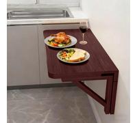 QSPNVFB Petite Table À Manger Pliante Murale, Bureau Murale en Bois Table D'ordinateur Flottant pour Restaurant Cuisine Balcon Extérieur(80x50cm(32"x20"))