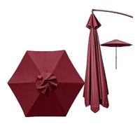 QSPNVFB Rond Auvent De Rechange Pour Parasol Terrasse 6 Baleines 2m 2.3m 2.5m 2.7m 3m 3.5m 4m Toile De Rechange Pour Parasol De Table Housse Pour Parapluie(Burgundy,2.3m/7.5ft)
