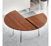 QSPNVFB Rond Dessus De Table À Manger Pliable 4 Plis, Grand Plateau De Bureau Mobile 120-240cm Bois Rallonge Pour Table Basse Banquet Restaurants Bar(Walnut,140cm(55"))