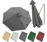 QSPNVFB Rond Parasol Déporté Auvent De Rechange 3m 8 Baleines Toile De Rechange Pour Parasol De Jardin, Couverture De Rechange Pour Parapluie Piscine(Grey,Single top-3m(10ft))