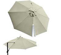 QSPNVFB Toile De Rechange Pour Parasol Rond Déporté 8 Baleines 3m 3.5m Auvent De Parapluie Balcon Terrasse Housse De Rechange Pour Parasol D'extérieur(Taupe,3m(10ft))
