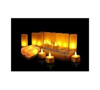 Qsportpeak lot de 12 bougie led rechargeable bougies à électrique led flamme vacillante avec station de charge décoration pour noël anniversaire