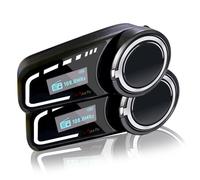 QSPORTPEAK M2C Intercom Moto Bluetooth avec Écran LCD, Kit Bluetooth Casque Moto, 1-6 Voies Système Communication de 1000m, Interphone Moto FM Radio, Écouteur Bluetooth pour Casque Motocyclette/ATV