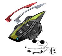 QSPORTPEAK Shrak08 Intercom Moto Bluetooth 2-8 conducteurs Système de Communication, Kit Main Libre Moto Bluetooth avec Radio FM, Partage de Musique, Oreillette Bluetooth pour Casque Moto