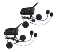 QSPORTPEAK V6 Plus Intercom Moto Bluetooth, Système de Communication 2 Voies pour Casque Moto, Kit Main Libre Audio Multitâche, Oreillette Moto, Interphone pour Moto Cross/ATV/Bicyclette