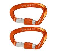 QSTDGVPW 2 Pièces Mousqueton Escalade Crochets de Verrouillage D Connecteur Aluminium Sécurisé pour Hamac Clés Sac à Dos Convient Activités Sportive, Orange, 10x5.6cm