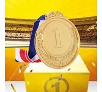 QSTDGVPW 3x Médaille de Trophée Médaille de Participation Médaille Du Gagnant avec Ruban pour Jeux Baseball École Sports Fête Football