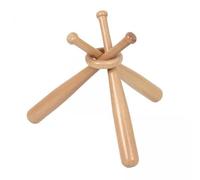 QSTDGVPW 3x Mini Support pour Batte de Baseball, Support avec Cercles, Bois, Réglable En Hauteur,