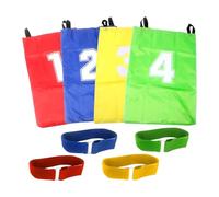 QSTDGVPW 4 Pièces Sacs de Course Saut En Tissu Résistant Réutilisable Poignées Ergonomiques Jeux de Relais Plein Air Motricité Adapté Fête Parc Jar, avec Des Bracelets de Race