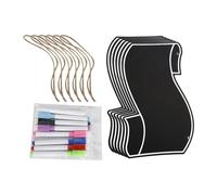 QSTDGVPW 6 Pièces Tableau Effaçable à Sec Planche Réponse Mini Tableau Main Paddle Enseignement Tableau à Suspendre Facilement pour Professeur Classe Étudiants, Noir 23.8x13cm