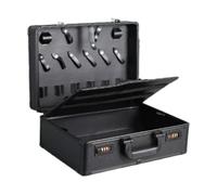 QSTDGVPW Boîte Coiffeur Professionnelle Coffret Valise Stockage Trimmer Sécurisé Compartiment Flexible Portable pour Outils Adaptée pour Salons Déplacements Vo, Noir