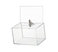 QSTDGVPW Boîte de Dons Acrylique Transparente Verrouillable Boîte de Collecte Suggestions Coffre de Rangement Présentoir Organisé pour la Consultation Avis