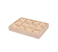 QSTDGVPW Boîte Montre Présentoir Coffret Organisateur Écrin à Douze Compartiments Doux en Bois et Tissu Protection Contre Chocs et Perte Adaptée pour Rangement, Toile de Jute