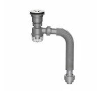 QSTDGVPW Bonde d'Évier de Cuisine Siphon Tuyauterie d'Évier Kit de Drainage Étanche Piège à eau Anti-odeurs PP Renforcé et Acier Résistant Tube Ajustable Gain, Bassin Simple