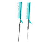 QSTDGVPW Brosse de Coiffage Cheveux Peigne Queue pour Crêpage Démêlage Acier Amovible Sectionnement Adaptée Salon Maison, Vert Gris