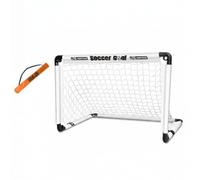 QSTDGVPW But de Football Enfant Pliable avec Filet Montage Simple Structure Solide Sac de Rangement Inclu Utilisation pour Initiation Sportive Jardin, Blanc, Moyen 90x60cm