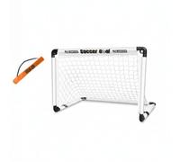 QSTDGVPW But de Football Enfant Pliable avec Filet Montage Simple Structure Solide Sac de Rangement Inclu Utilisation pour Initiation Sportive Jardin, Blanc, Petit 60x45cm