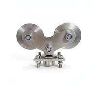 QSTDGVPW Charnière Inox Accessoire de Porte Pliable Roulette de Guidage Double Rouleau Rotation 360 Fixation Ferme Plaque, 25U Type Universel Double Roue Acier Inoxydable 304