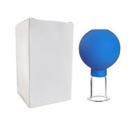 QSTDGVPW Facial Vacuum Massager Coffret de Ventouses Visage Silicone Verre Utilisation Pratique Auto-massage Ride Réduction Poches Adapté Détente Routine Beauté, Bleu, Taille 3