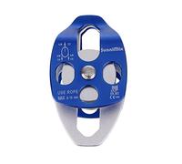 QSTDGVPW Jeu de 2 Poulies Doubles d'une Capacité de 32 KN pour l'escalade et Le Gréage, Bleu, 5,91 x 3,15 x 2,17"